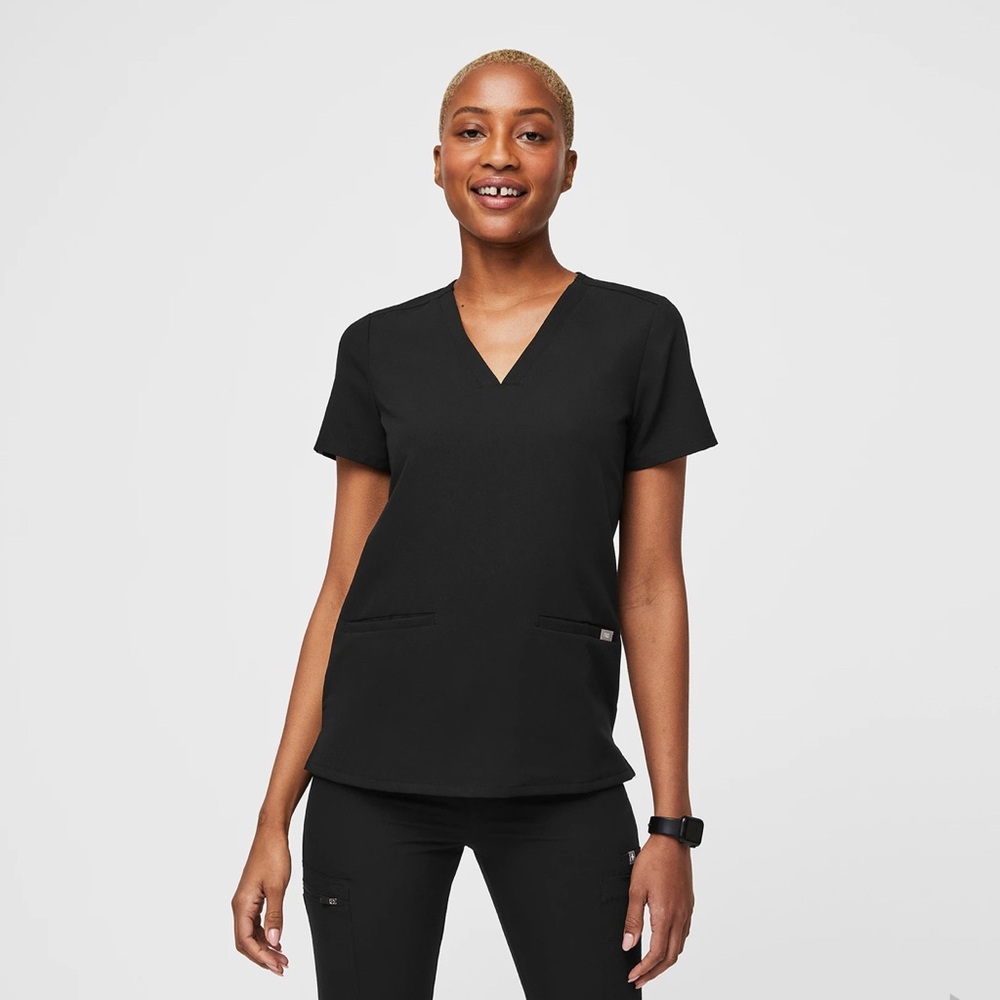 🖤 FIGS 3-Pocket Scrub Top - Black, Size Large 🖤